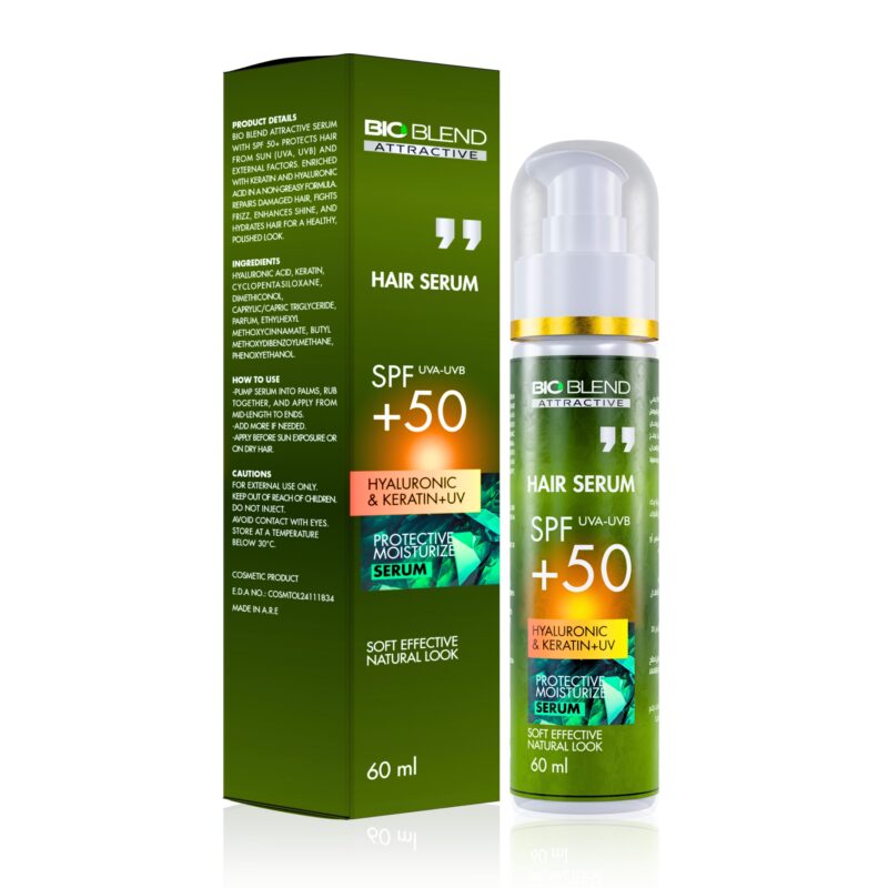 Hair Serum with Hyaluronic Acid & Keratin for Repair and SPF 50 Protection